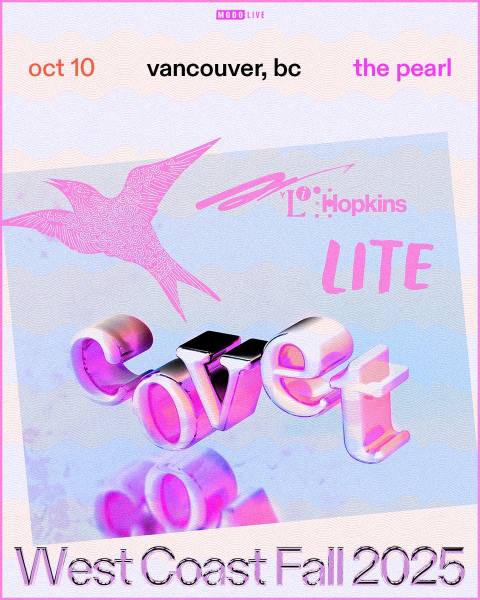 JUST ANNOUNCED 🚨 <a href="/covettheband/">Covetband</a> brings their West Coast Fall Tour to The Pearlon October 10 with Wylie Hopkins! 🎸 

Presale: Wednesday, July 16 @ 10am PT (password: MODO)
On-sale: Friday, July 18 @ 10am PT
🎟️: bit.ly/Covet-YVR

#CovetBand #ThePearlOnGranville #YVRConcerts