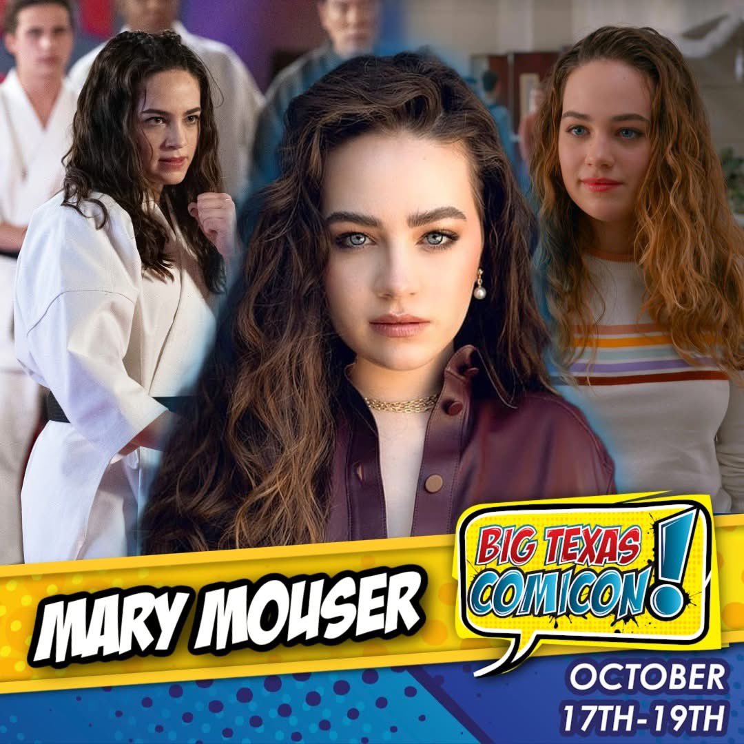 bigtexcon's tweet image. 🥋 MARY MOUSER IS COMING TO BIG TEXAS COMICON!
You’ve seen her throw down in Cobra Kai—now meet her in person! 💥
Catch Mary in San Antonio this October 17–19 only at Big Texas Comicon!
Photo ops: bit.ly/btcphotoops
🎟️ Tickets at BigTexasComicon.com/tickets