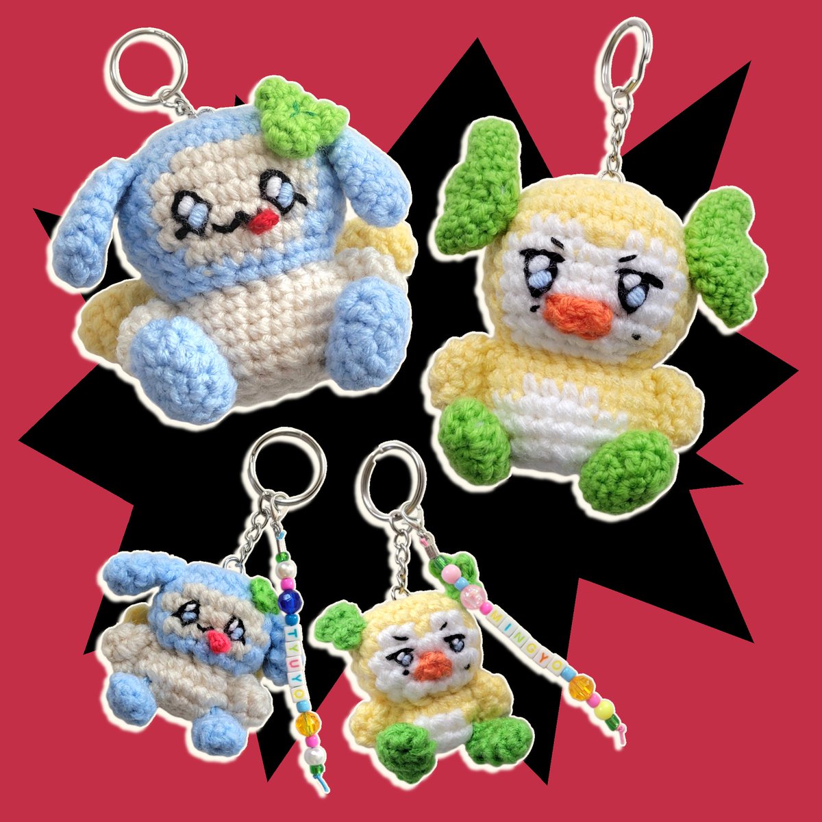 jaemiart's tweet image. [RTs appreciated] ˚₊‧꒰ა TYUYO &amp;amp; MINGYO Crocheted Keyrings ໒꒱ ‧₊˚ and more !

🔗: forms.gle/FScFJ5qQoQSTa3…