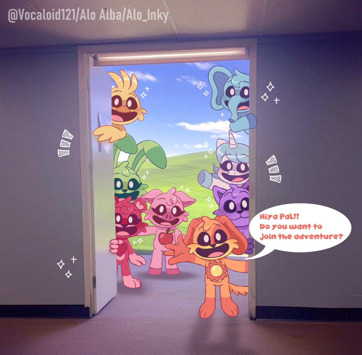 Would you like to join?? 👀🌈💖

#PoppyPlaytime #dogday #catnap #bobbyBearHug #hoppyHopscotch #craftycorn #kickinChicken #SmilingCritters #SmilingCrittersfanart #PoppyPlaytimefanart