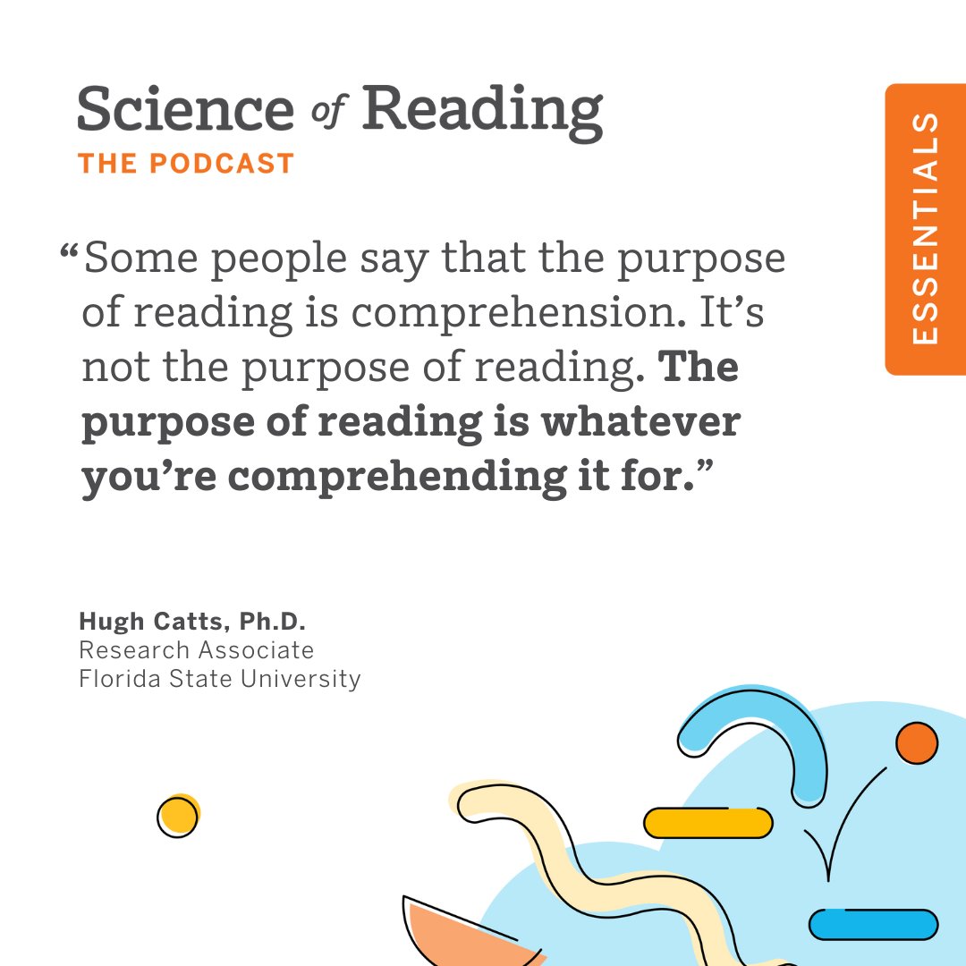 Amplify's tweet image. 🎙️ Tune into this special Essentials episode of Science of Reading: The Podcast, where host Susan Lambert dives into expert insights on reading comprehension with Hugh Catts, Sharon Vaughn, and Reid Smith.
In this episode, you'll explore how to view comprehension as an outcome,…