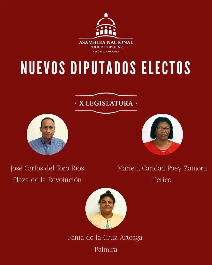 Colina_CTCuba's tweet photo. 🇨🇺18 nuevos diputados tomaron hoy posesión de su cargo en el Parlamento cubano.
#PoderPopular 
#CubaLe https://t.co/mdvKn08P9L