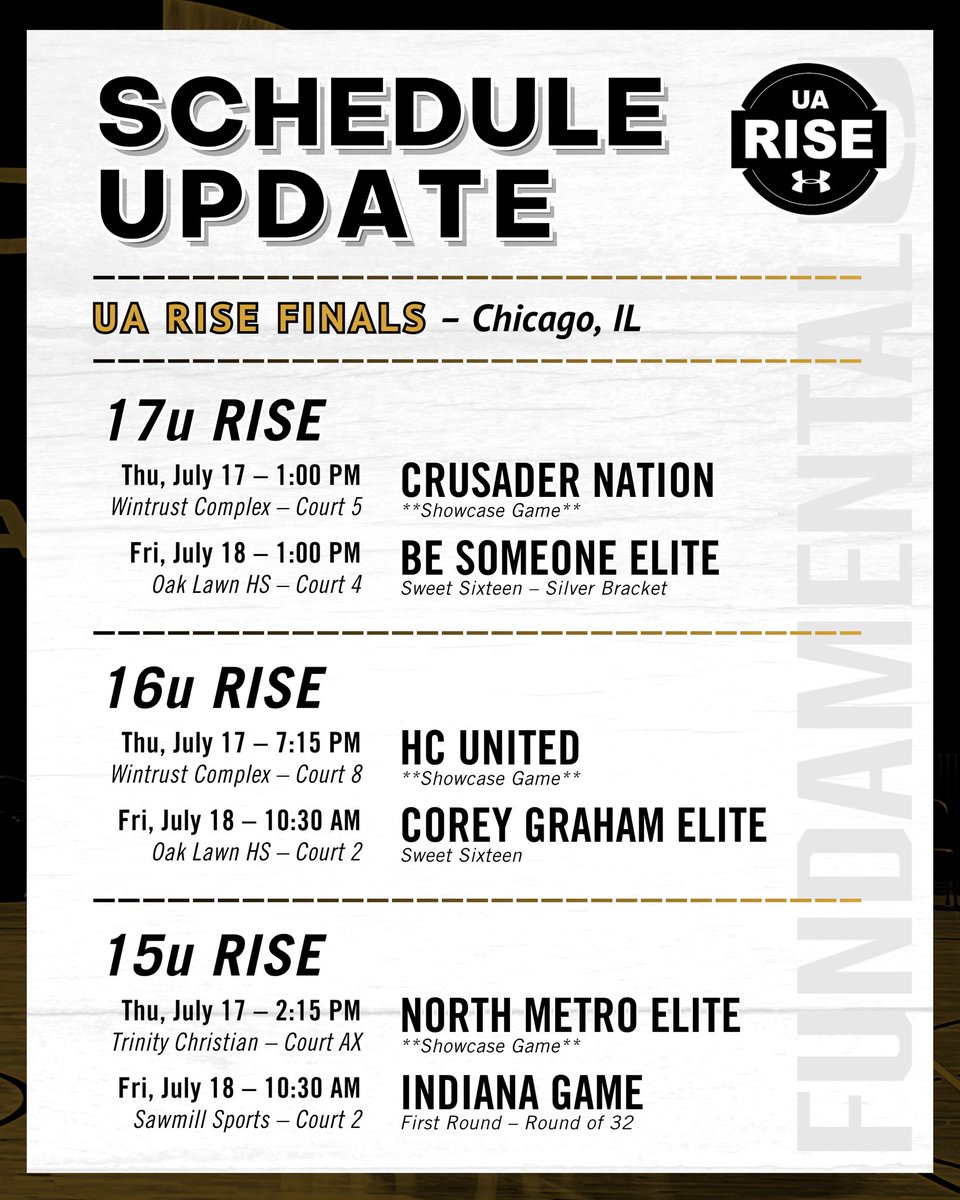 Fundamental U (@fundamentalua) on Twitter photo π¨ UA Rise Finals π₯
17u Rise β <a href="/sean_espinosa3/">Sean Espinosa</a>
16u Rise β <a href="/Coach_Kurz/">Tyler Kurz</a>
15u Rise β Jim Ryan
πChicago, IL
<a href="/RiseCircuit/">UA Rise Circuit</a> #UANext π¨ UA Rise Finals π₯
17u Rise β <a href="/sean_espinosa3/">Sean Espinosa</a>
16u Rise β <a href="/Coach_Kurz/">Tyler Kurz</a>
15u Rise β Jim Ryan
πChicago, IL
<a href="/RiseCircuit/">UA Rise Circuit</a> #UANext