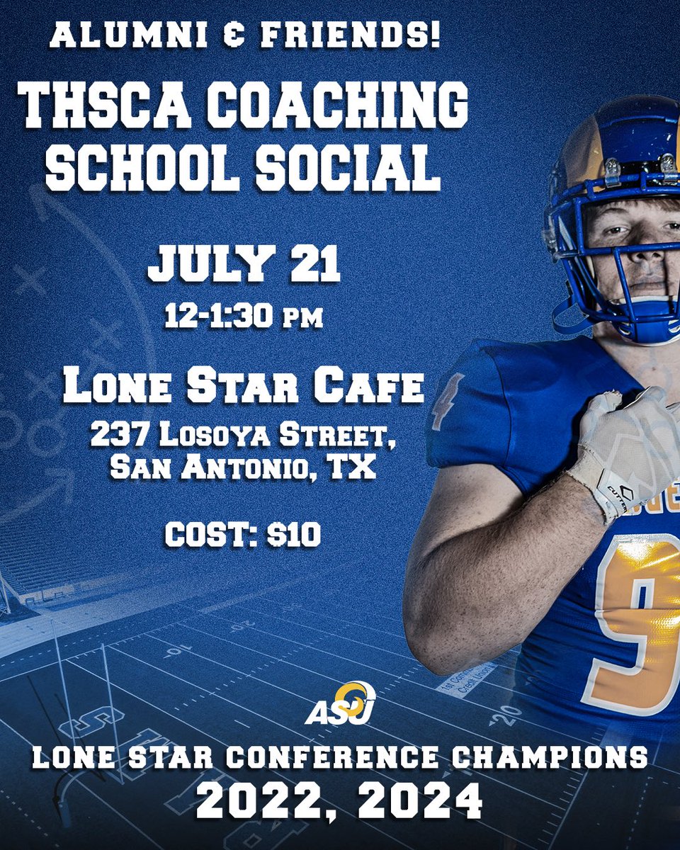Coaches if you’re going to be in San Antonio we are hosting a social on Monday and we’d love to see y’all there!