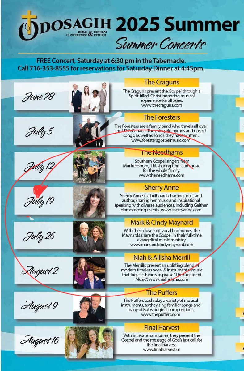 DrSherryAnne's tweet image. Blessed to be returning to Odosagih this weekend & these places:
7/18: Crossroads, 6p, Women's, 369 Rt 39 W, Arcade, NY. Music/message w/ Rev Sharon & me, love offering
7/19: Odosagih, 6:30p, 3204 Hazelmere Ave, Machias NY
7/20: Good News, 10a, 4797 W. Ridge Rd, Spencerport NY