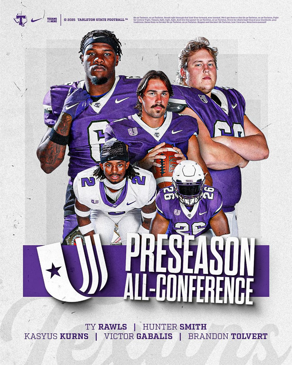 We had 5️⃣ players named Preseason UAC All-Conference! Congrats to:

- QB Victor Gabalis
- OL Hunter Smith
- DL Brandon Tolvert
- LB Ty Rawls
- DB Kasyus Kurns

Story: tinyurl.com/dvdw6r36