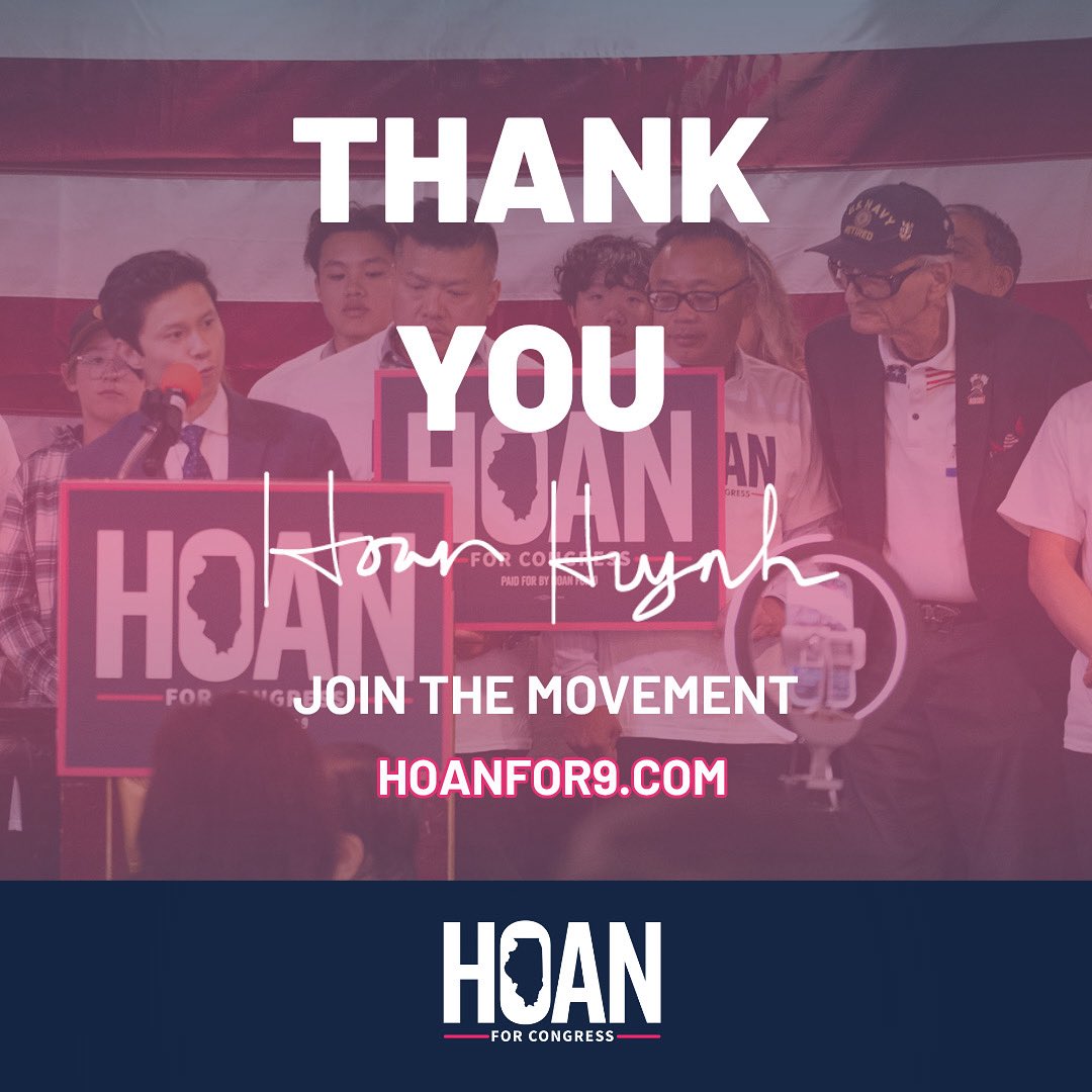HoanDHuynh's tweet image. Thank you for all the love this past week. We are humbled, encouraged, and ready to build this people-powered movement from the ground up. Your support means the world to us. Let’s keep going. 💪🏽🇺🇸 #Hoanfor9 #IL09