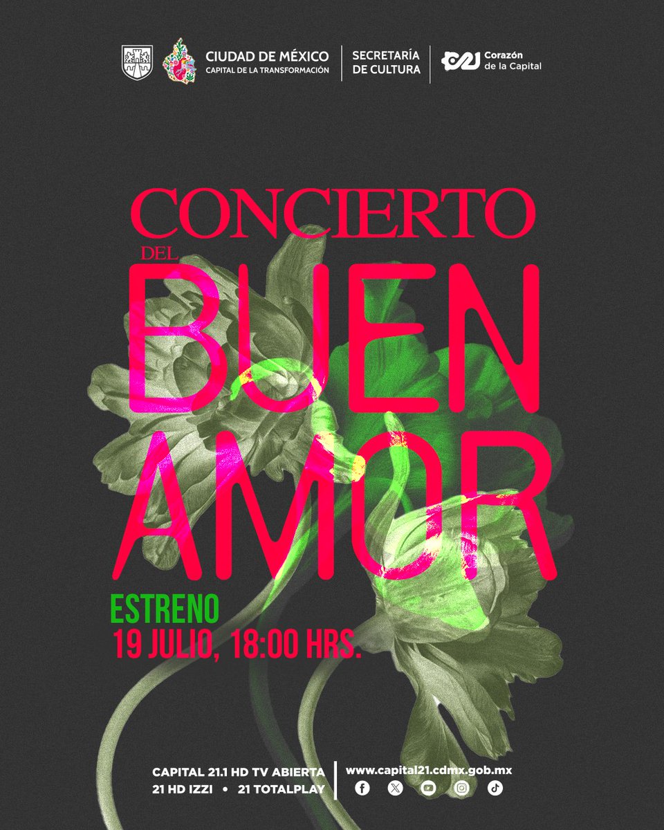 💕 En la Ciudad de México celebramos el amor respetuoso, empático y que rompe los estereotipos.

Y en #Capital21 queremos que pases una tarde amorosa, única y especial con nuestra transmisión especial del concierto Buen Amor de la <a href="/CulturaCiudadMx/">Secretaría de Cultura de la Ciudad de México</a>. 🎶

✅ Sintonízalo por nuestra