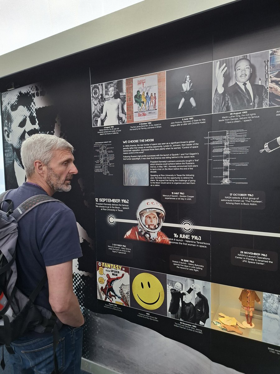 Mr L has found his date of birth on this Space Race time line <a href="/spacecentre/">National Space Centre</a>. We also spotted some moon rock &amp; a 1960 living room showing the moon landings. Mr L remembers watching it live.