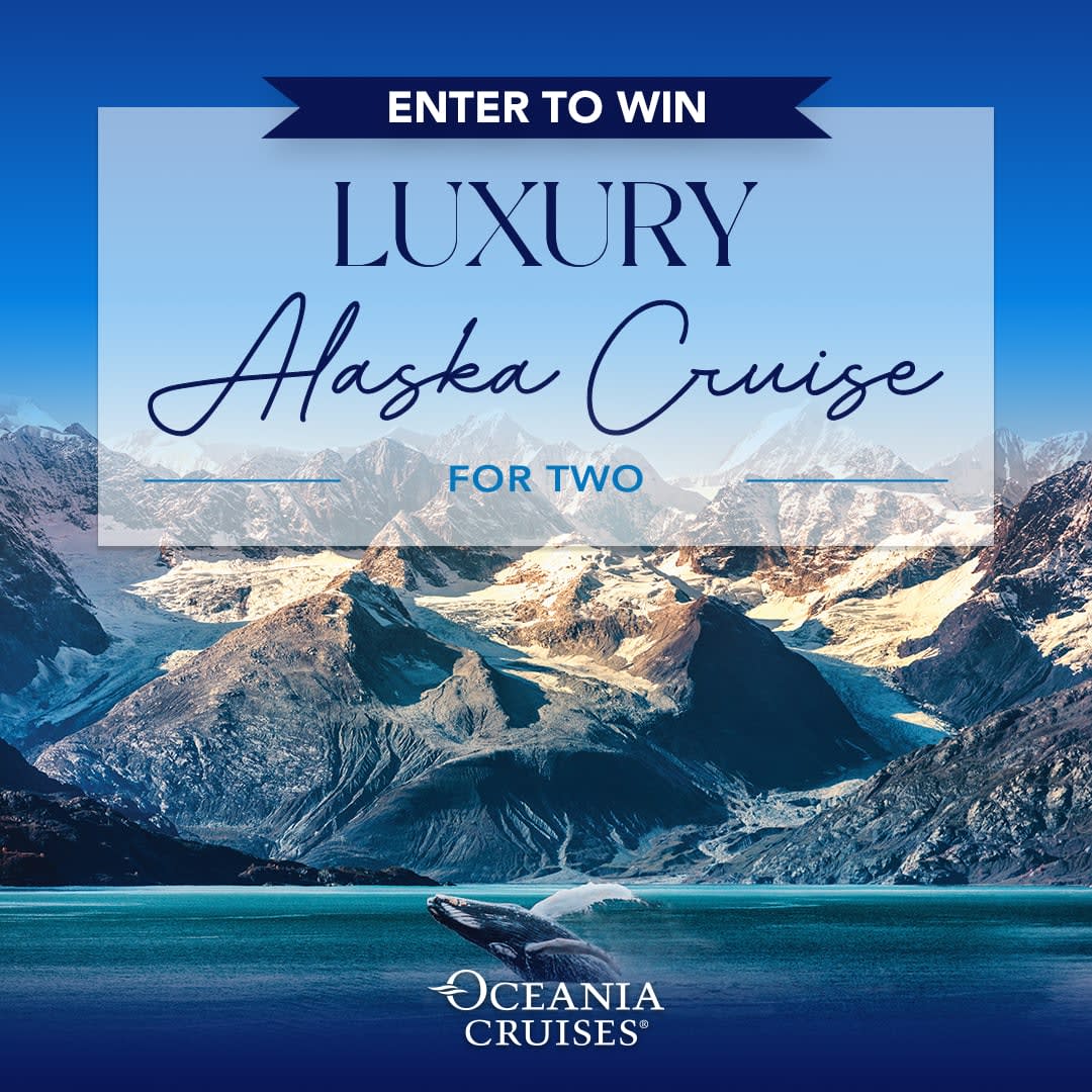 Enter to win a Luxury Alaskan Cruise for Two with Oceania Cruises! 🛳️ ❄️  Sail past glaciers, spot wildlife, and indulge in all-inclusive elegance at sea. Enter by Oct. 12, 2025, for your chance to experience Alaska in style.