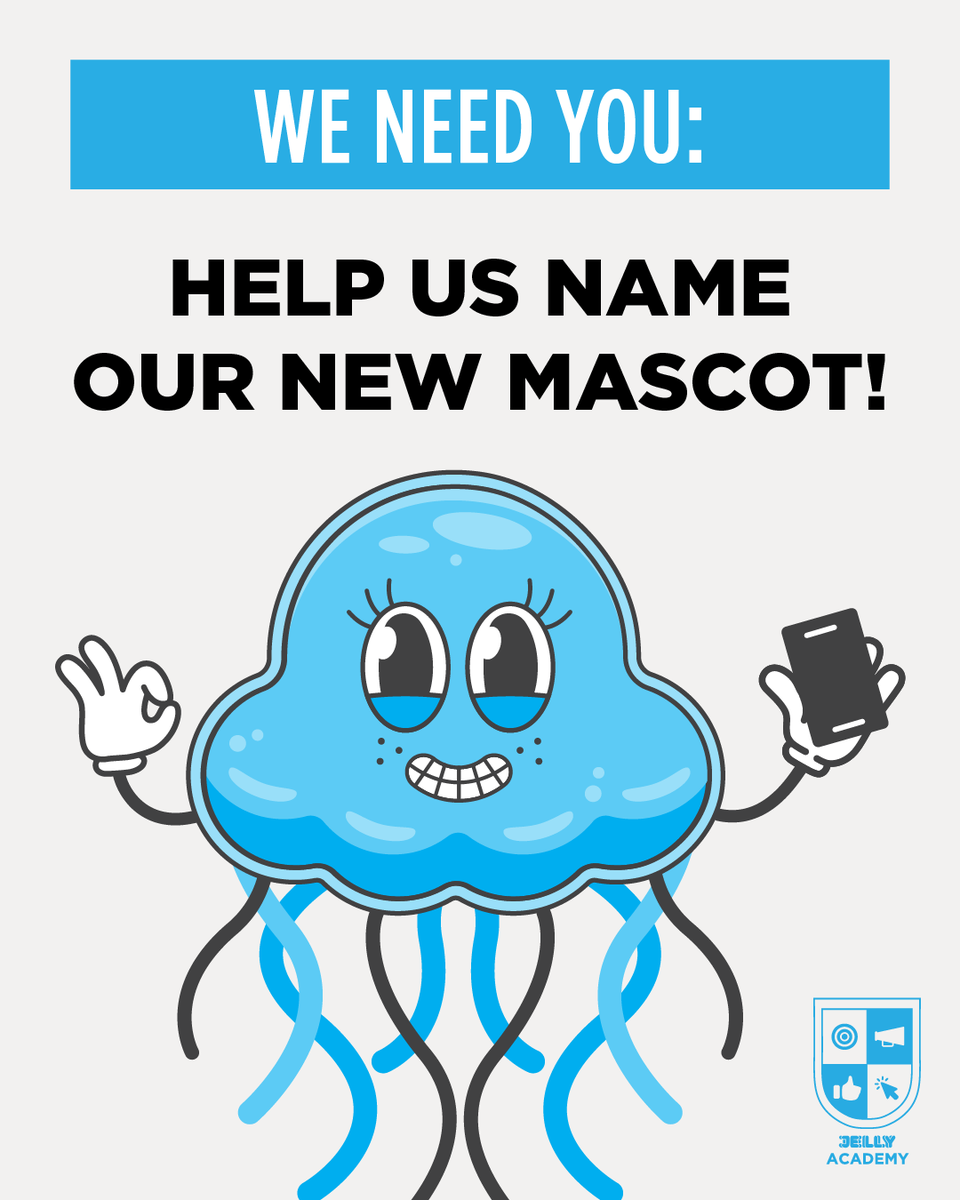 Meet the newest member of the Jelly Academy family! 🎉 Say hello to our adorable jellyfish mascot! 🪼💙

Now it’s your turn to help us give them a name! Vote below and let us know what you think! 👇

#JellyAcademy #DigitalMarketing #Mascot #Vote #Jellyfish