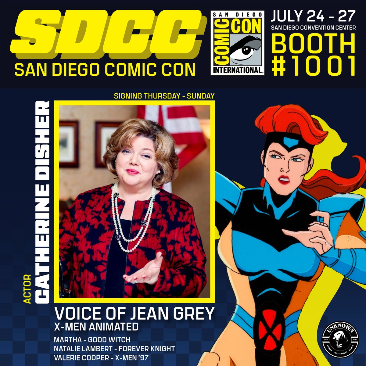 Unknown_Comics's tweet image. Psychic power! 🧠
Meet Catherine Disher, the iconic voice of Jean Grey (X-Men TAS), at SDCC! She'll be at Booth #1001, July 24-27!
#SDCC #JeanGrey #CatherineDisher #XMen #VoiceActor