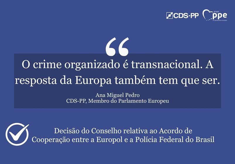 anampedro's tweet image. Aprovámos, esta semana, na @EP_Justice, dois relatórios estratégicos para a segurança interna europeia, onde representei o PPE como negociadora.
🇪🇺 Política de vistos com credibilidade reforçada; parceria estratégica para combater redes de crime transnacionais @_CDSPP @EPPGroup