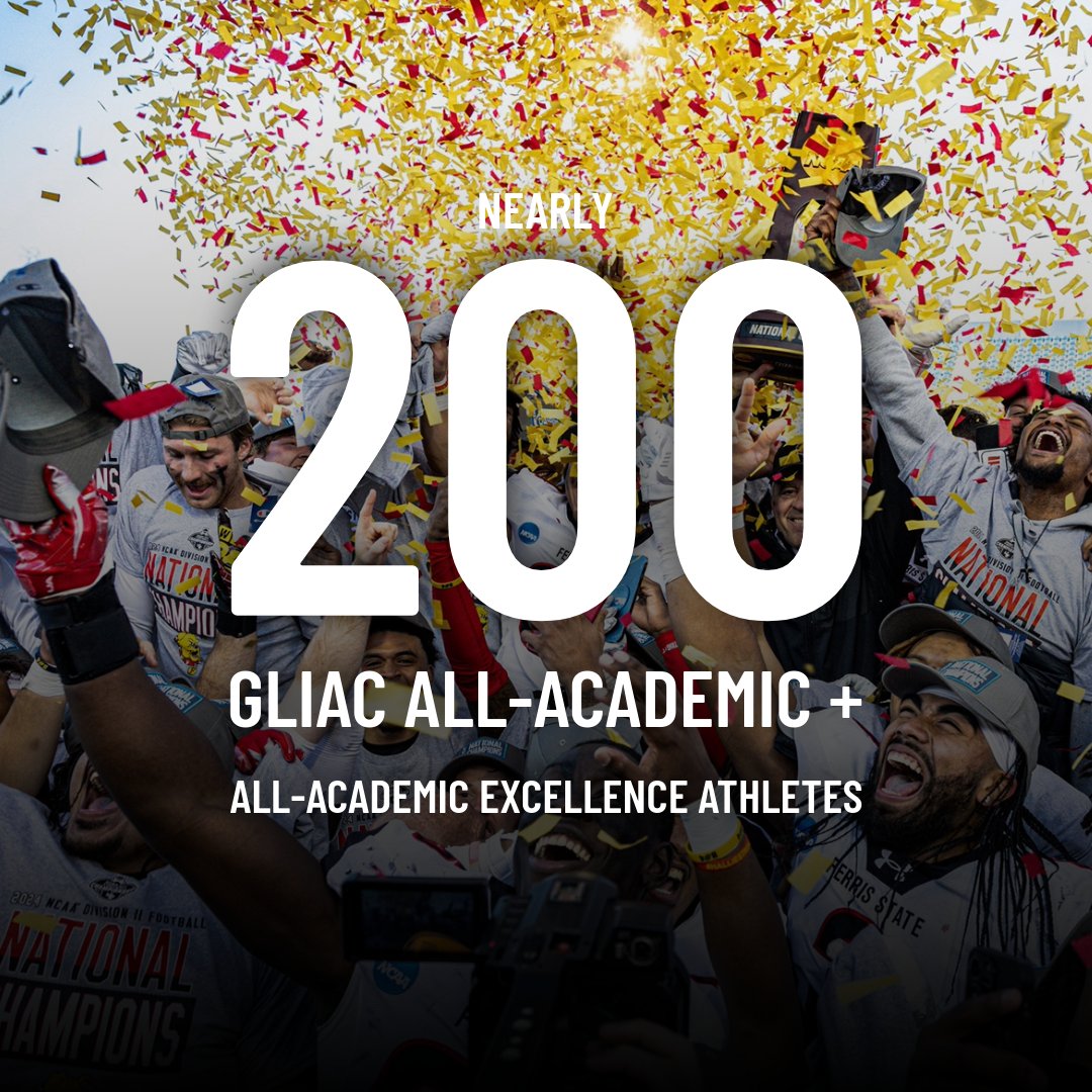 FerrisState's tweet image. Nearly 200 student-athletes were honored by the GLIAC for academic success this year.
From 4.0 GPAs to balancing championship seasons with the classroom grind, our Bulldogs prove that winning happens on the field and in the classroom.
Read more: ferris.edu/news/archive/2…