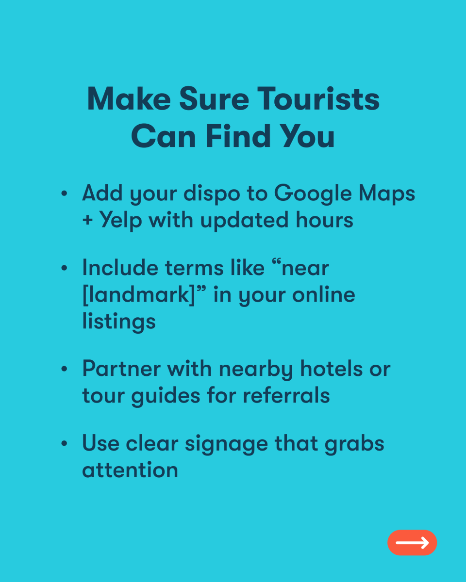 kayapush's tweet image. Got crowds walking by but not walking in? 😬 If you’re close to a major attraction, it’s time to turn tourists into customers!

#BusinessGrowth #BusinessTips #IncreaseSales