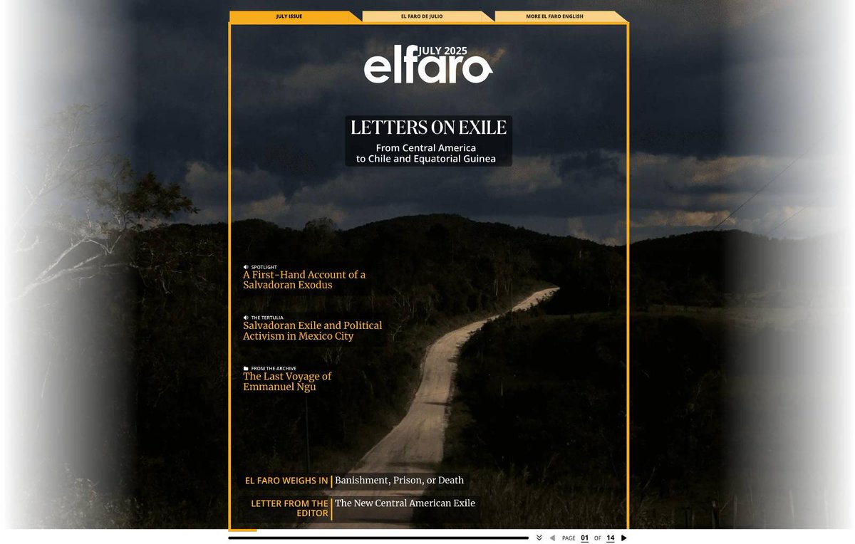 elfaroenglish's tweet image. 📰 Letters on Exile: From Central America to Chile to Equatorial Guinea
This third issue of Central America Monthly looks at the growing ranks of political refugees: From Nicaragua to Guatemala to El Salvador, a new Central American exile is upon us. beta.elfaro.net/en/monthly/iss…