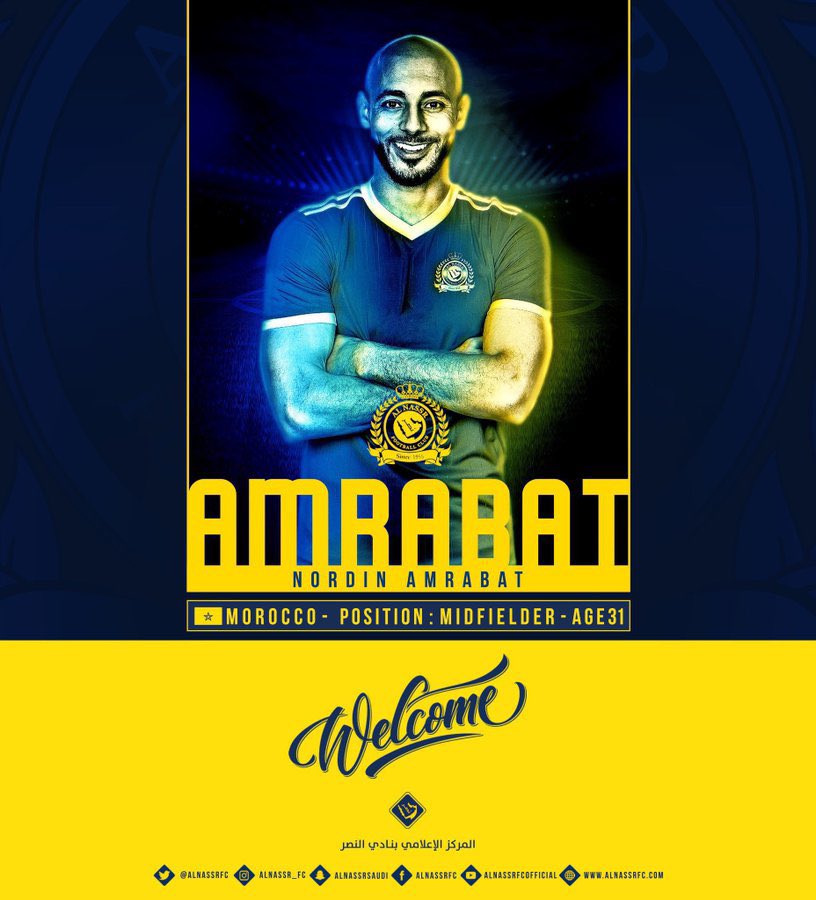 🇸🇦 في مثل هذا اليوم 16 يوليو 2018 🇲🇦

✍️ قبل 7 سنوات .. النصر يتعاقد مع النجم نور الدين امرابط بعقد يمتد لمدة ثلاث سنوات قادماً من واتفورد الإنجليزي