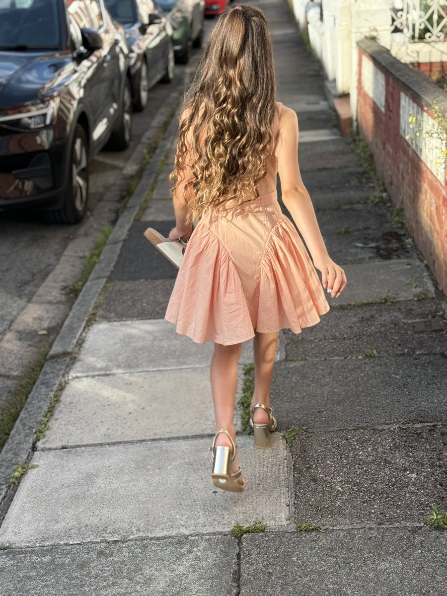 Primary school leavers prom. So thankful for the beautiful soul I get to be the mummy of ❤️. Flats in hand ready for when the heels come off. She’s smart already 🤣