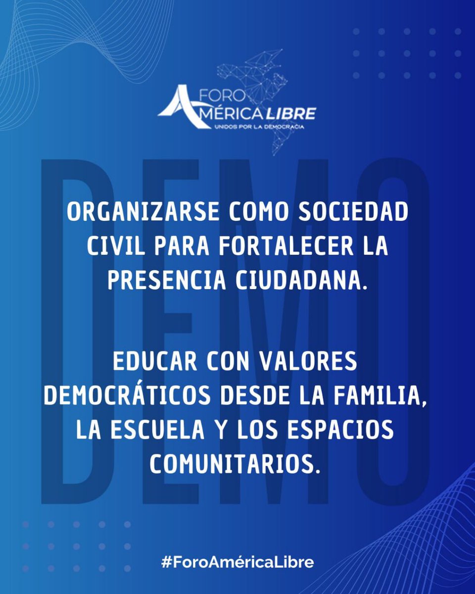 America_Libre1's tweet image. 🛡️ Para evitar el avance de los regímenes autoritarios es clave que seamos ciudadanos informados, activos y comprometidos.
❓️¿Qué podemos hacer para preservar nuestras democracias?
✅ Infórmate con medios independientes.
🗳️ Vota y defiende las elecciones libres.
🤝…