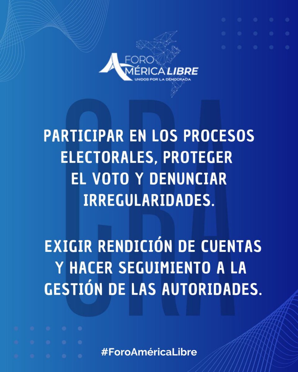 America_Libre1's tweet image. 🛡️ Para evitar el avance de los regímenes autoritarios es clave que seamos ciudadanos informados, activos y comprometidos.
❓️¿Qué podemos hacer para preservar nuestras democracias?
✅ Infórmate con medios independientes.
🗳️ Vota y defiende las elecciones libres.
🤝…