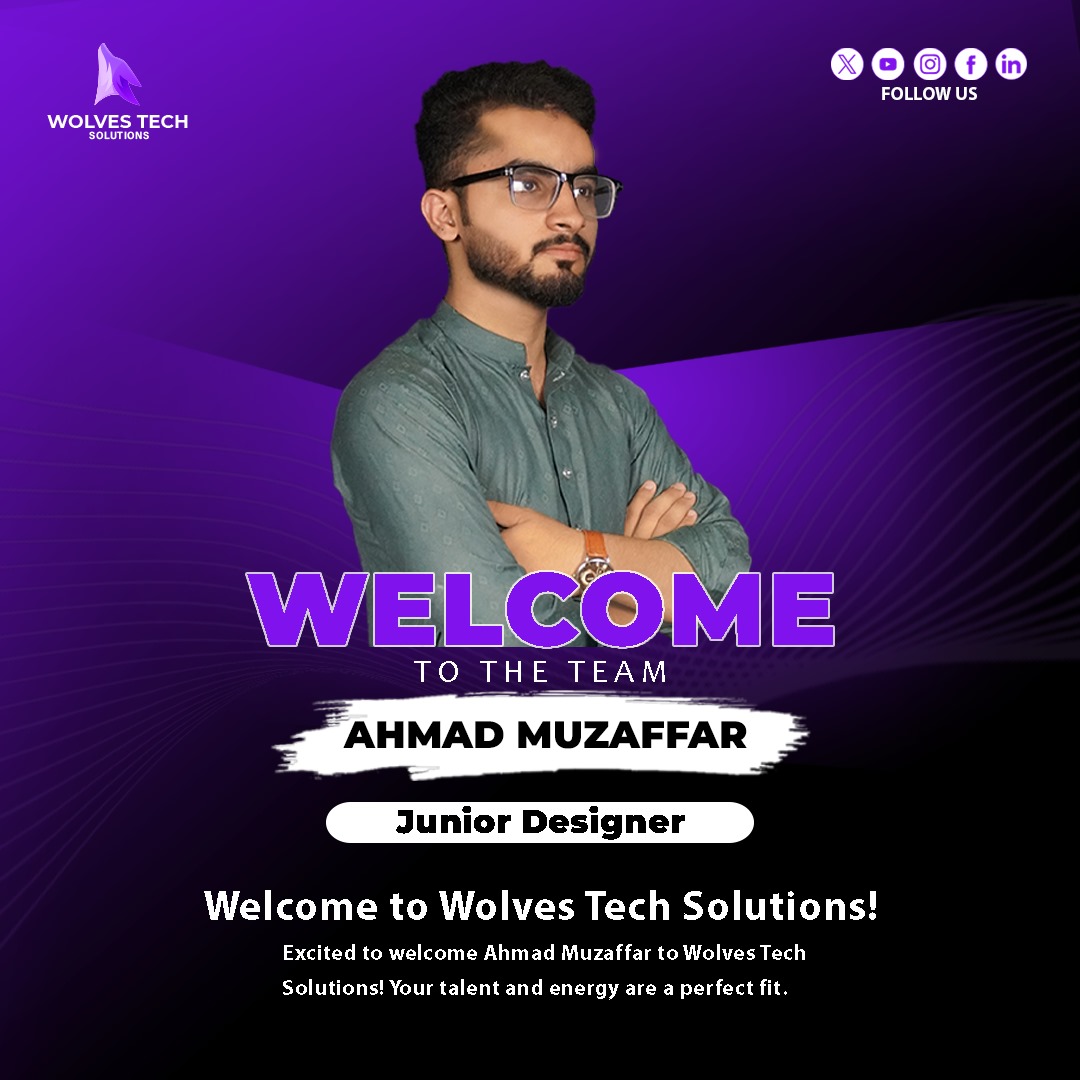 WolvesSolution's tweet image. We are super excited to welcome Ahmad Muzaffar to the Wolves Tech Solutions team! Ahmad, who has a keen eye for design and a passion for creativity, is ready to bring bold, innovative visuals to life. Get ready to have your digital expertise skyrocketed!
#WolvesTechSolutions