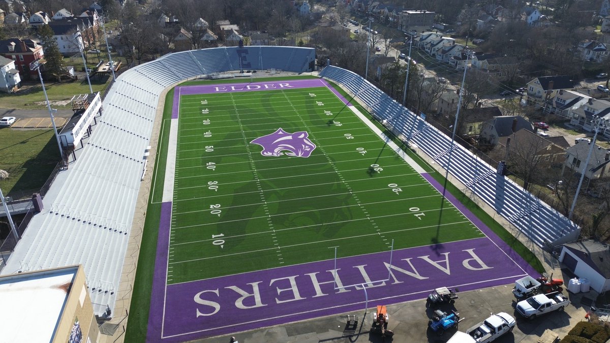 MikeDyer's tweet image. The Pit received new turf this past spring. This will be the 89th season of Elder football at the storied venue, according to Elder Media Production Coordinator Adam Duwel. (Elder High School photos). @WCPO @ehsports