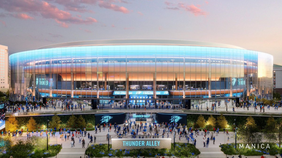 OKCTopicThunder's tweet image. The 2028 Thunder arena renderings just dropped 👀