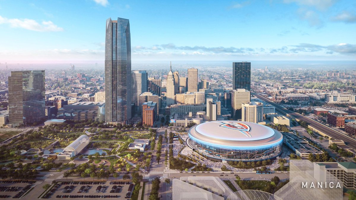 OKCTopicThunder's tweet image. The 2028 Thunder arena renderings just dropped 👀