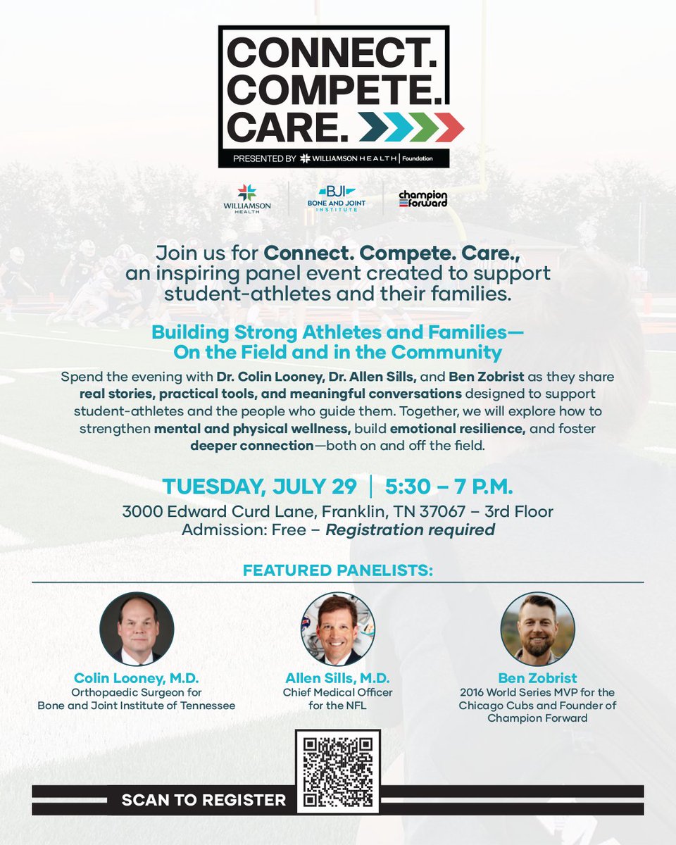 whealthfound's tweet photo. 🔊 ATHLETES AND PARENTS!

An opportunity you don't want to miss is coming up on Tuesday, July 29! 🏈⚾️⚽️🎾

Join our panel of experts, including former MLB All-Star Ben Zobrist, for a discussion on building connections on and off the field.

To register ▶️ https://t.co/W5Km9zmzLu https://t.co/Ui9wqYsOs1