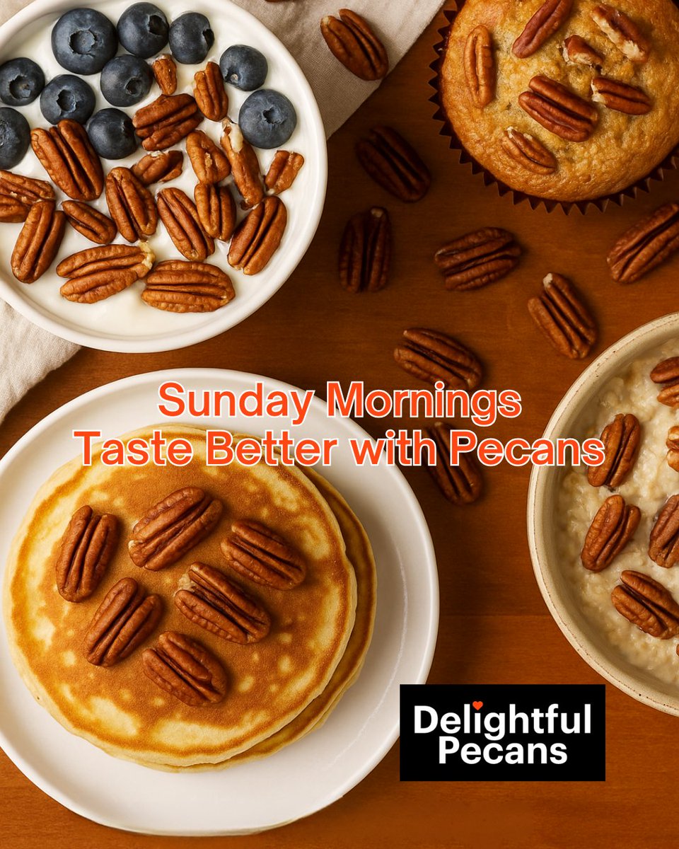DelightfulPecan's tweet image. 🧺 Sunday Mornings Taste Better with Pecans

Sprinkle them on pancakes, yogurt, oatmeal, or muffins. Your brunch just leveled up.

#pecanbrunch #sundayvibes #breakfastboost #delightfulpecans #snackwithstyle