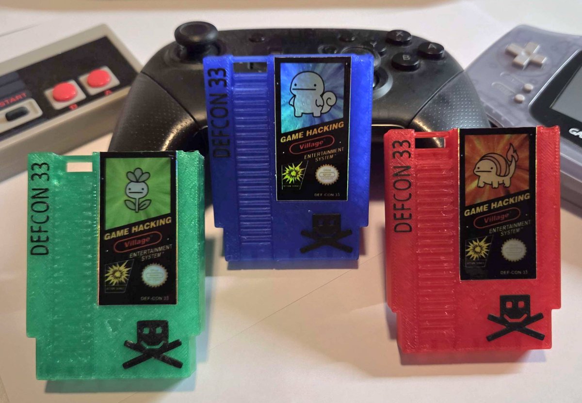 The badges for  <a href="/defcon/">DEF CON</a>  Game Hacking Village this year are pretty 🔥🔥 You'll have to come snag them early before they run out 😁#DEFCON33 #badgecon
