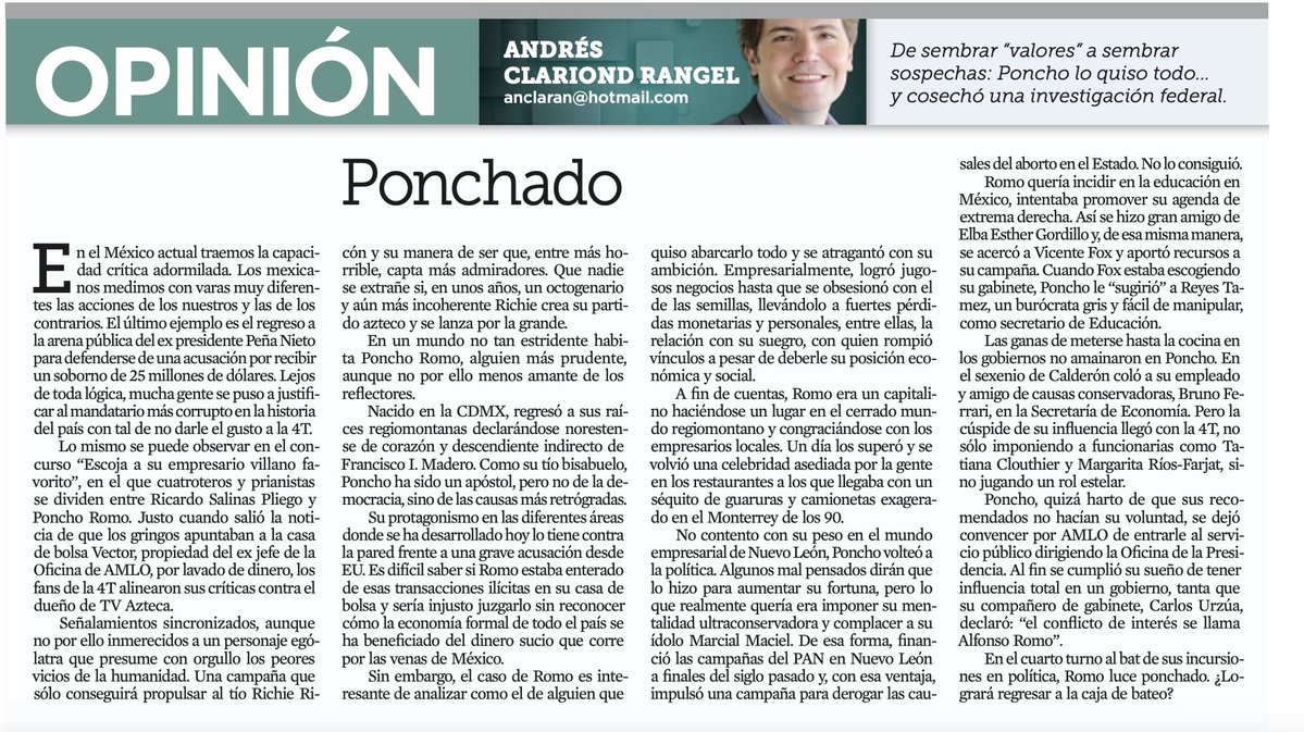 Anclaran's tweet image. En México ha surgido el peor de los reality show: “El empresario tóxico favorito ”:
Por un lado, está el Tío Richie, un ególatra con los peores vicios de la humanidad que gana cada vez más admiradores con su horrible estridencia.
Del otro lado está el mocho Poncho, quien sin…