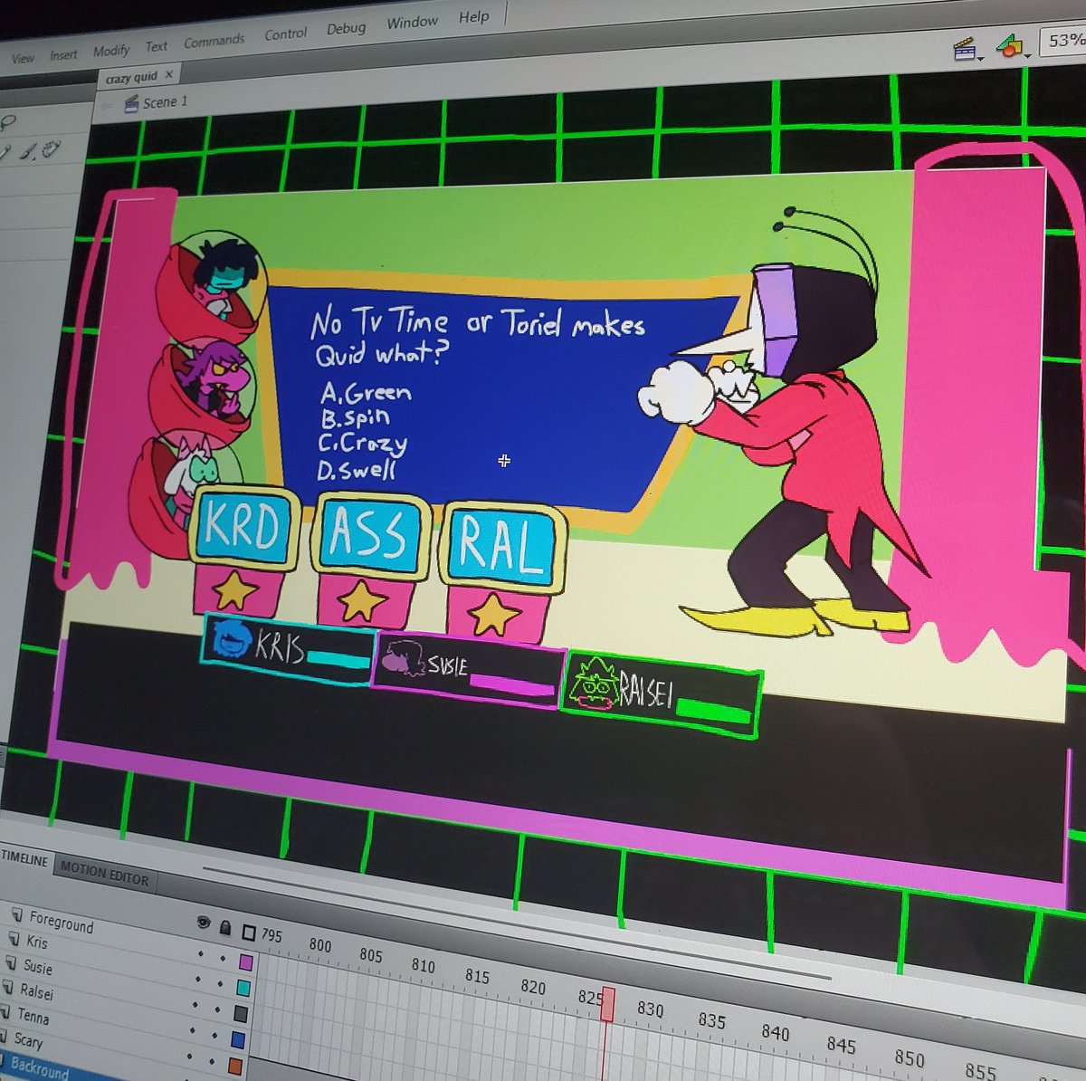 I am almost done with my "deltarune" "animation"