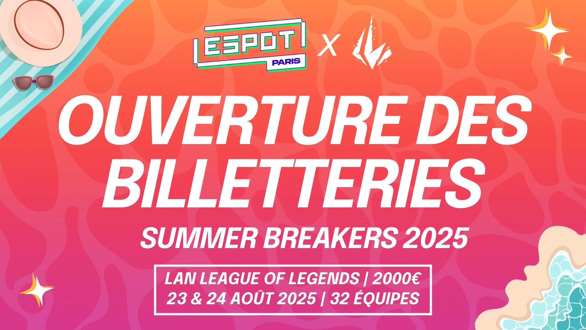 La billetterie est ouverte 🎟️

Rejoignez-nous à ESpot Paris pour la LAN LoL de l'été ! ☀️

Liens en description ⤵️