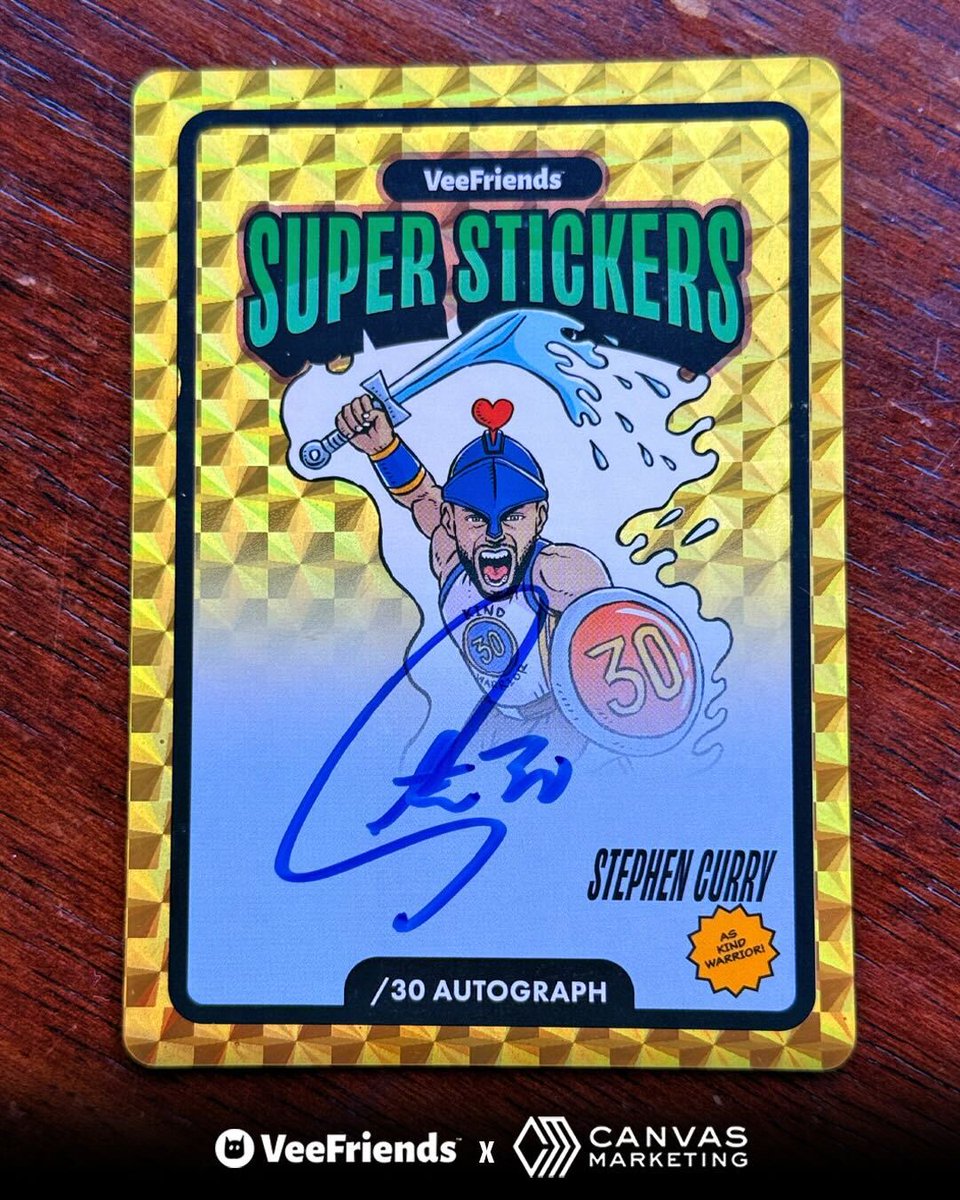 VeeFriends (@veefriends) on Twitter photo VeeFriends x <a href="/Canvas_MKTG/">Canvas Marketing Group LLC</a>
Stephen Curry as the Kind Warrior in the Super Stickers: Manga Series, with 30 autographed versions as one of the chases in the release!
On the court, he’s deadly precise; off the court, a symbol of leadership and grace. VeeFriends x <a href="/Canvas_MKTG/">Canvas Marketing Group LLC</a>
Stephen Curry as the Kind Warrior in the Super Stickers: Manga Series, with 30 autographed versions as one of the chases in the release!
On the court, he’s deadly precise; off the court, a symbol of leadership and grace.