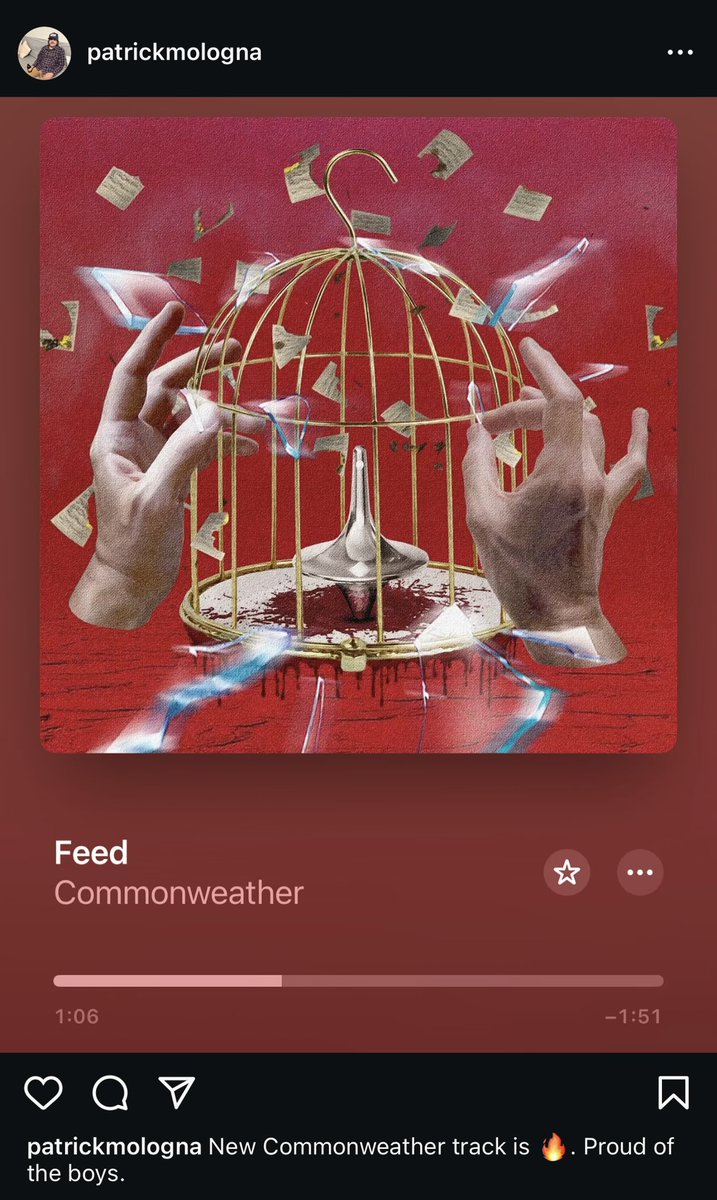"Former Member Patrick Maloney of Chicago-Based Rock Band COMMONWEATHER Shares
Band's New Single 'Feed' - Is a Reunion on the Horizon?"

🤔