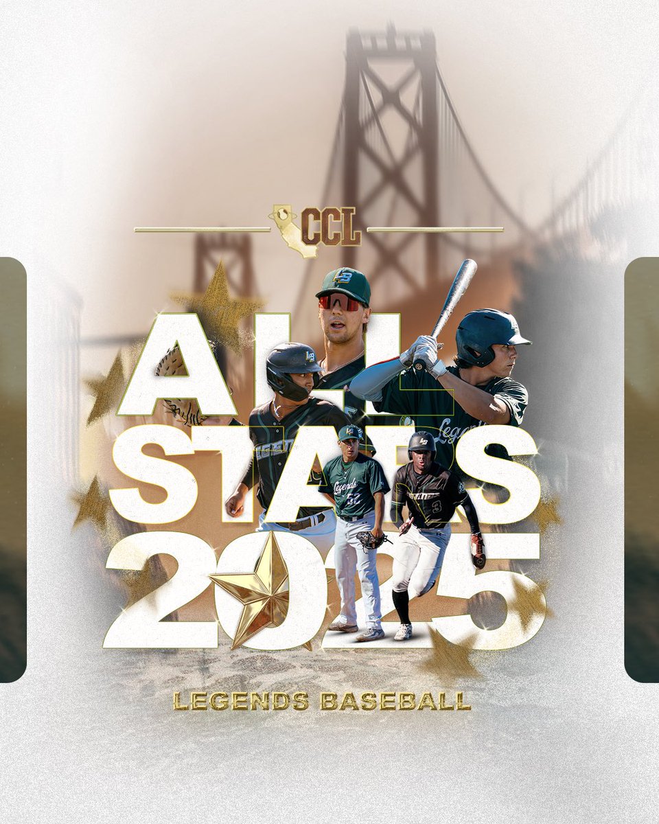 Legends Baseball ⚾️ (@mplegends) on Twitter photo Congratulations to all 5 of our <a href="/CCL_Baseball/">California Collegiate League</a> All-Stars!!
Good luck in today’s All-Star game #GoLegends
<a href="/Austin11Rabago/">Austin Rabago</a> <a href="/quincyvia3/">Quincy Via</a> <a href="/WillBaseball23/">William Anderson</a> <a href="/JamesBose4/">James Bose</a> <a href="/diego_menjivar7/">Diego Menjivar</a> <a href="/SanzeriBaseball/">Nick Sanzeri</a> Congratulations to all 5 of our <a href="/CCL_Baseball/">California Collegiate League</a> All-Stars!!
Good luck in today’s All-Star game #GoLegends
<a href="/Austin11Rabago/">Austin Rabago</a> <a href="/quincyvia3/">Quincy Via</a> <a href="/WillBaseball23/">William Anderson</a> <a href="/JamesBose4/">James Bose</a> <a href="/diego_menjivar7/">Diego Menjivar</a> <a href="/SanzeriBaseball/">Nick Sanzeri</a>
