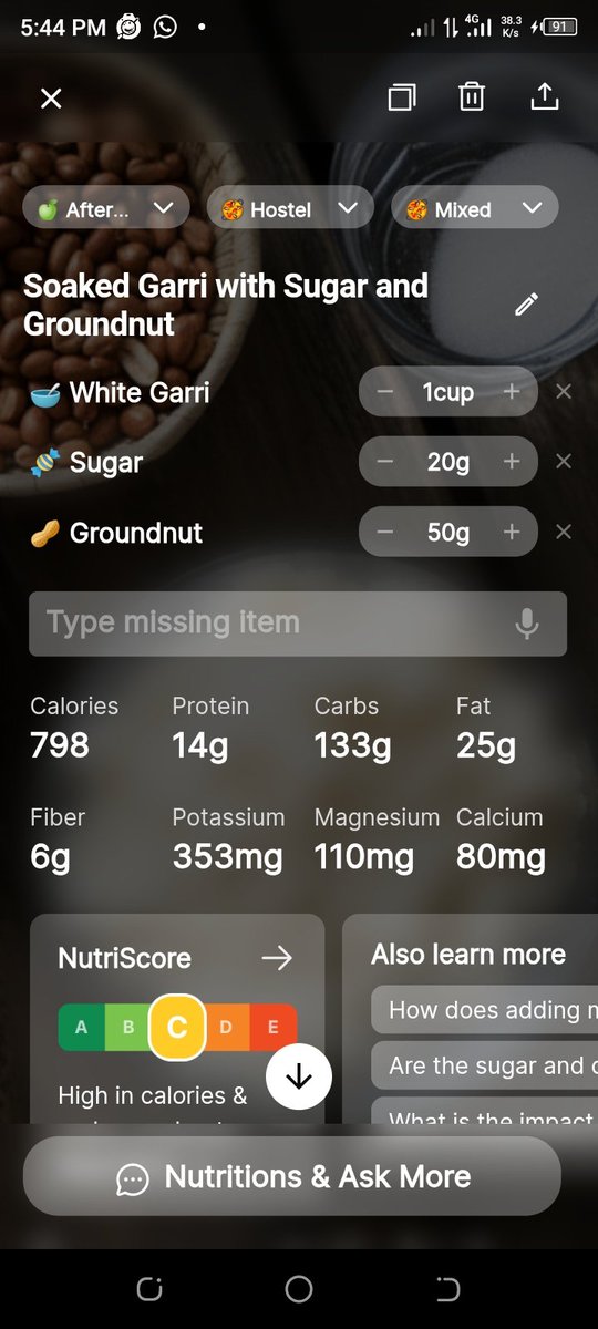 Threads_by_euni's tweet photo. Still on #NutriScanChallenge .
To you all, who believed that Garri doesn't have any good to offer. Nutrition proves you wrong, with the aid of @NutriScanApp . Sapa can still be healthy 😂.
When are you subscribing 🌚? https://t.co/8B4drQwl4v