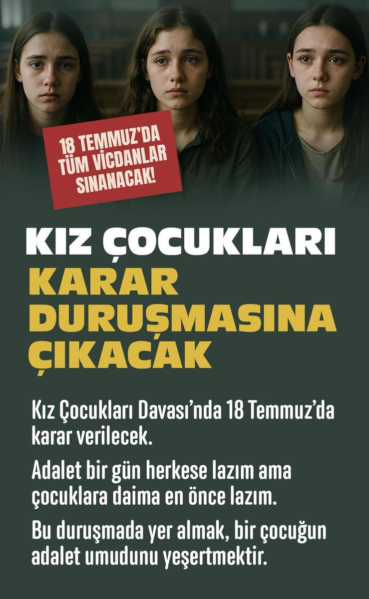 Yusufbatur68's tweet image. Suçu neydi?
Ders çalışmak mı? 
Dua etmek mi? 
Hayal kurmak mı?
Bir kız çocuğunun kalemini kırmaya çalışanlara karşı
18 Temmuz’da ses ol!

#KızÇocuklarıDavası
KızÇocuklarıTehditAltında