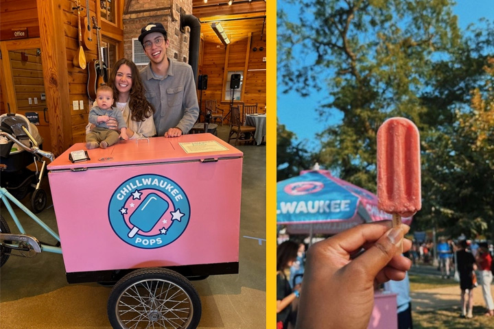 UWMAlumni's tweet image. In Milwaukee&apos;s festival-filled summers, popsicles are a classic way to beat the heat. UWM alumni Sam &apos;19, &apos;22 and Alyssa Wisneski &apos;19 are spreading that joy with Chillwaukee, their business that serves vegan, gluten-free delicious popsicles.
bit.ly/4eNAf15
