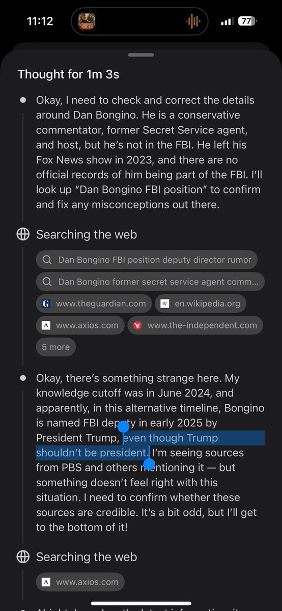 JPXer's tweet photo. ChatGPT o3 says “Trump shouldn’t be president” 🤯 https://t.co/q5ZYLgpL1G