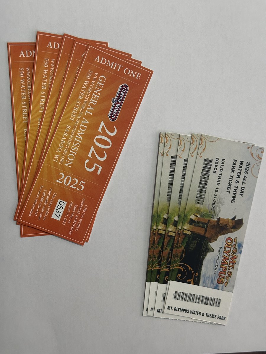 Giveaway alert!!

We've got a five-pack of tickets to Mount Olympus and to Circus World from our friends at the Wisconsin Dells Visitor &amp; Convention Bureau.

Retweet (and must follow) for chance to win. Winner selected 7/16 at 9 pm.