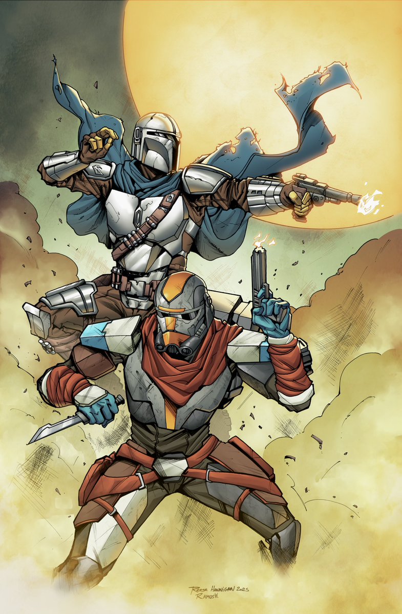 Reesehannart's tweet image. Finally my space dads drawing has seen colour 😁😁 @AntonioRamosWg absolutely killed the vibe i was going with , 

Im gonna hold off on posting anything about the bad batch issue 5 a few days so everyone can read it !!

#mandolorian #badbatch #starwars #mando #clonewars #tbb