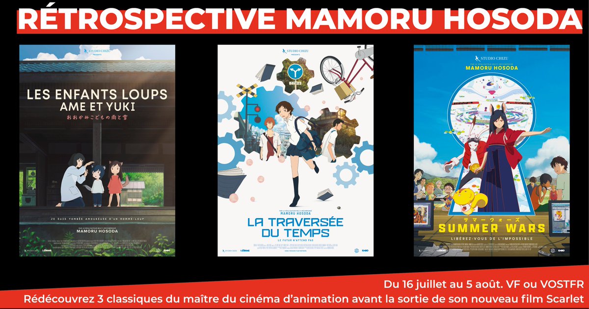 Cinema_ARVOR's tweet image. 🇯🇵Au #CinéArvor une rétrospective MAMORU HOSODA avec 3 films cultes : #LesEnfantsLoupsAmeetYuki #LaTraverséeDuTemps et #SummerWars | Dès 10 ans
+ d'infos : urlr.me/79eMXB
#Rennes #DAR @KMBOcinema @LeCinemaestmort @stphn035 @EmA2ReN