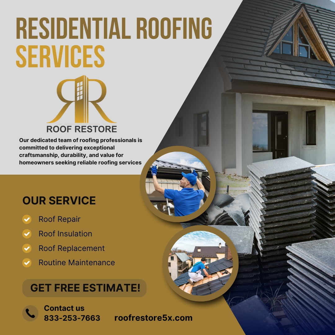 RoofRestore5X's tweet photo. Residential Roofing Services You Can
Trust!
At RoofRestore 5X, we bring expert craftsmanship and
long-lasting solutions to every roof we touch. Whether
you need repairs, insulation, or a full
replacement—we’ve got you covered.

💼 Our Services Include:
✔️ Roof Repair
✔️ Roof Insulation
✔️ Roof Replacement
✔️ Routine Maintenance

💬 Why Choose Us?
✅ Reliable Team
✅ Affordable Pricing
✅ Durable, Weather-Resistant Results
✅ FREE Estimates Available!

📞 Call us now: 833-253-7663
🌐 Visit: https://t.co/WBYnIMNwJI

#RoofRestore5X #ResidentialRoofing #RoofRepair
#RoofReplacement #InsulationExperts
#MaintenanceMatters #ReliableRoofing
#HomeProtection #RoofingProfessionals #FreeEstimate