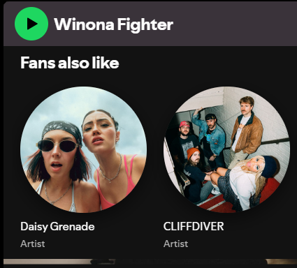 inatimate1's tweet photo. @daisygrenade Like as in enjoy their music?

Like as in "I like you but I think I like us more" like?

Like as in looking "Like a drunk Phoebe Bridgers" like?

Not saying there's an obvious link between you (apart from all being awesome!), but Spotify loves linking you to them &amp; vice versa :) https://t.co/m0hni5D85u