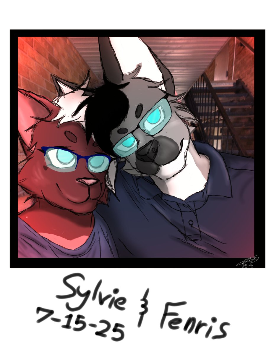 wild_comissions's tweet photo. After 4 years together we've finally met in person. We took a picture together and i drew over it as our sonas ❤️ https://t.co/OzL7PGHEVR