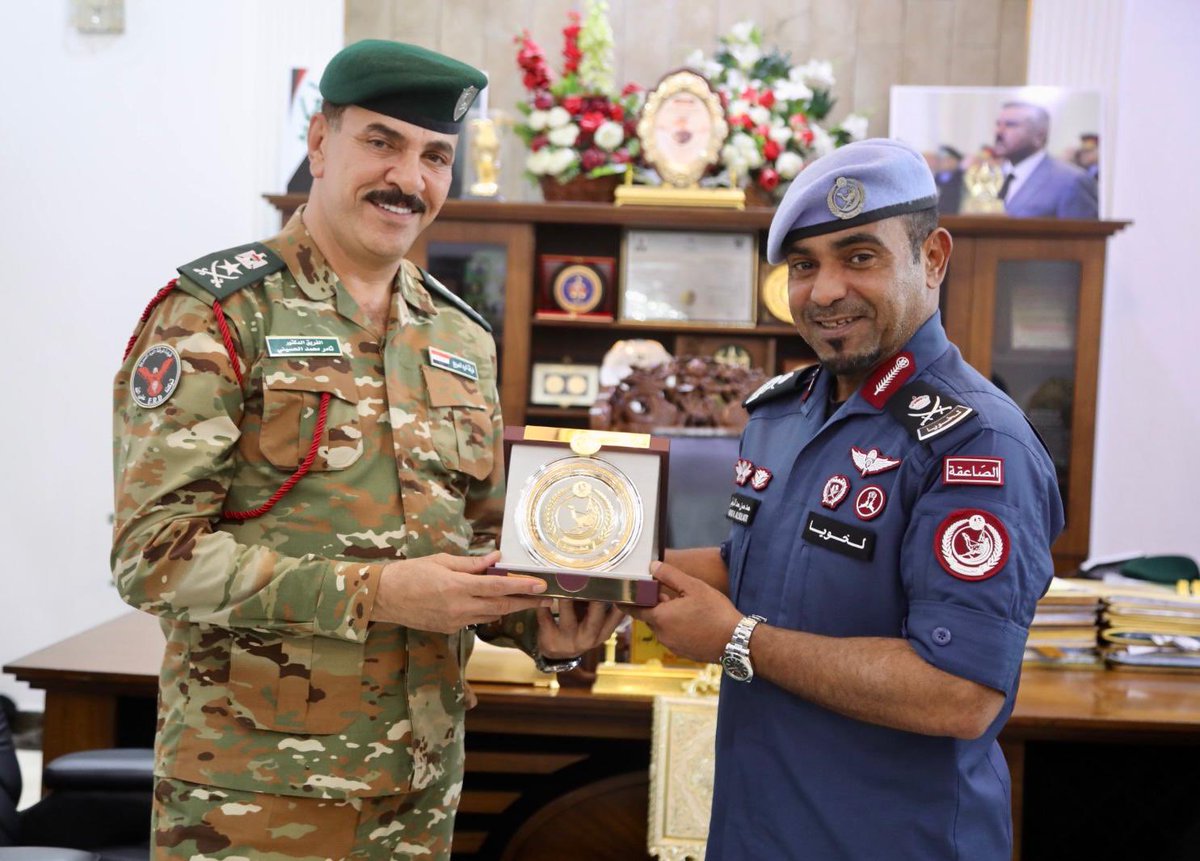isf_qat's tweet image. زيارة وفد من قوة الأمن الداخلي (لخويا) برئاسة اللواء حمد حسن السليطي، المفتش العام للقوة ، إلى جمهورية العراق الشقيقة، التقى خلالها عددًا من القيادات الأمنية.
حيث تفقّد الوفد مديرية الاستجابة والسيطرة (911)، وكذلك اطّلع على مقر قيادة قوات الشرطة الاتحادية، وكان في استقبالهم…