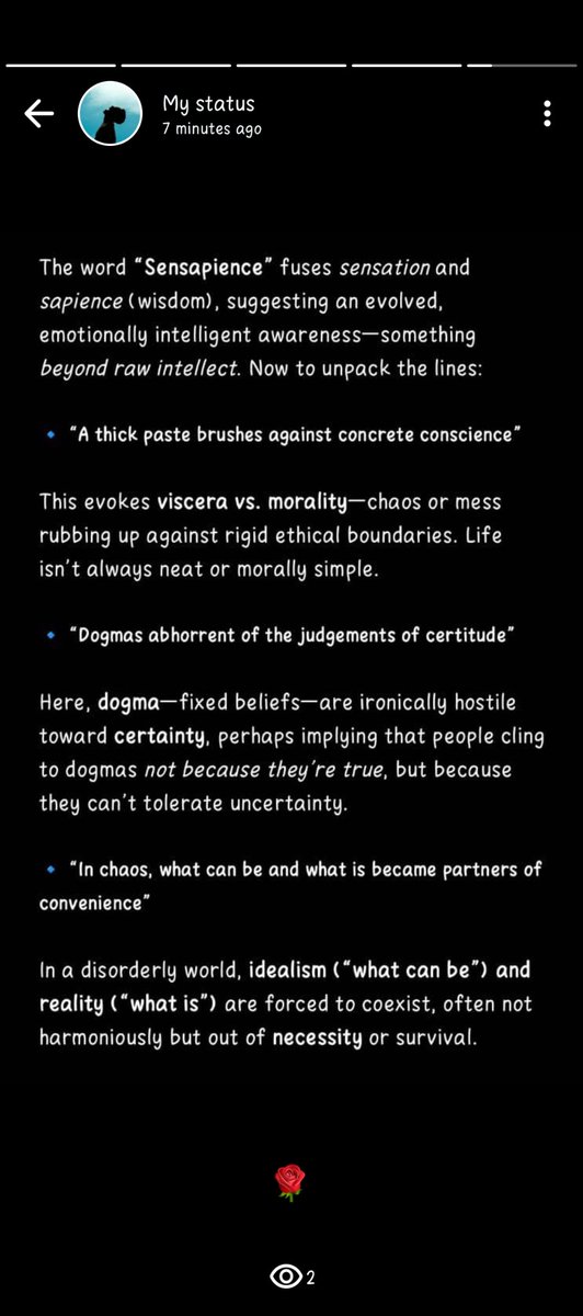 Just some thoughts that took a year to develop and an hour to write down.🌹