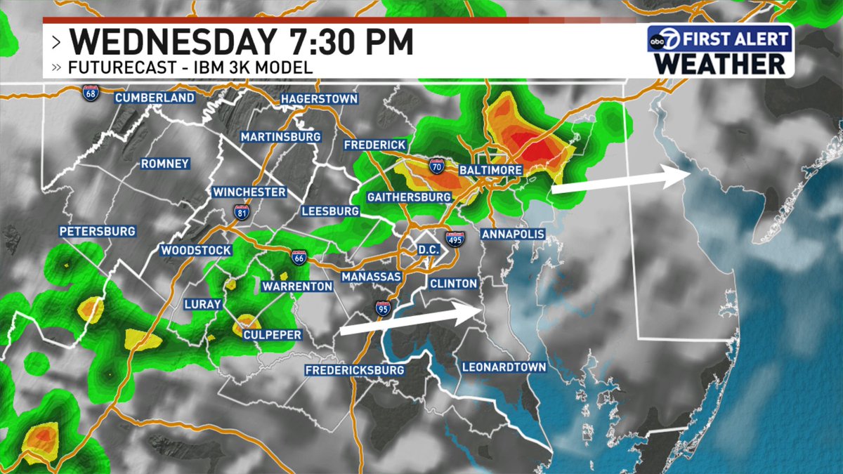 jordanevanswx's tweet image. Another flood watch will go into effect Wednesday evening in the DMV. The chance for heavy rainfall to cause localized flash flooding increases after 5 p.m. Avoid flooded roads. @7NewsDC
